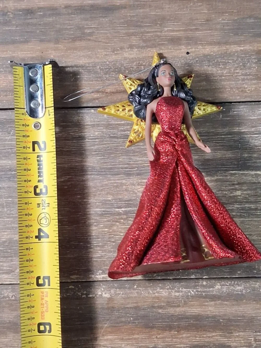 Holiday Barbie Ornament Hallmark Christmas 3rd Series Red Gown Dark Tone 2017